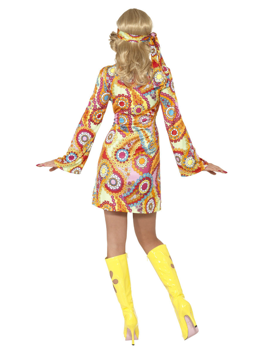 60s Hippy Costume, Multi-Coloured - 3
