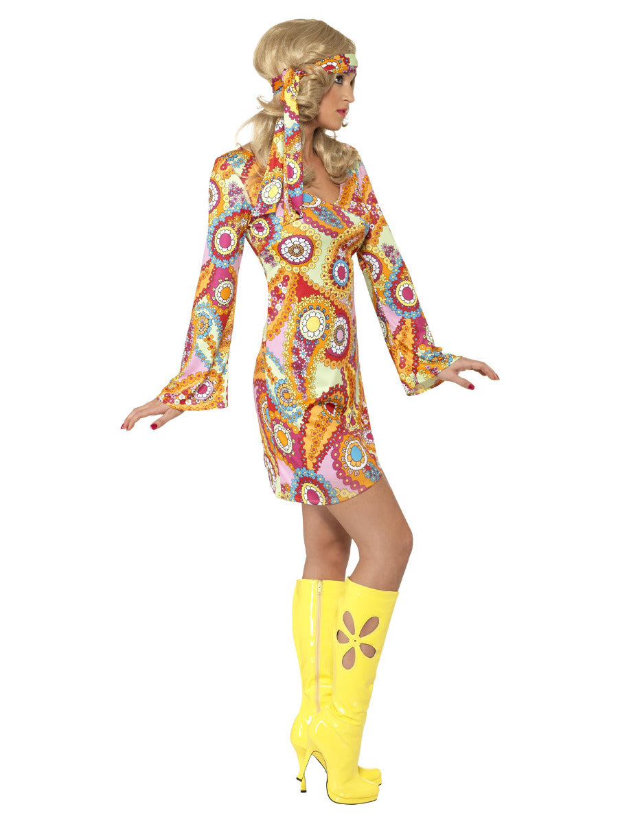 60s Hippy Costume, Multi-Coloured - 4