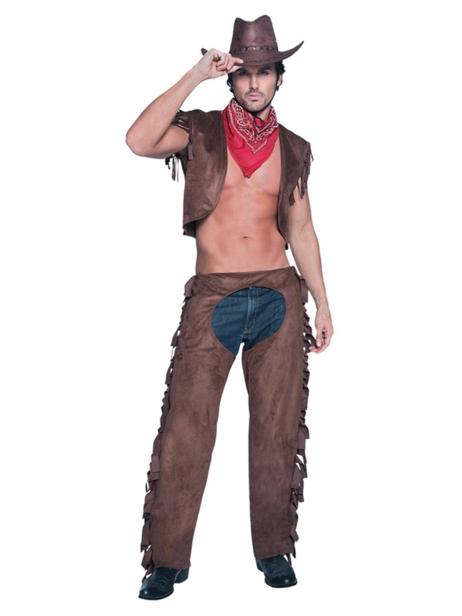 Fever Male Ride Em High Cowboy Costume, Brown - 1