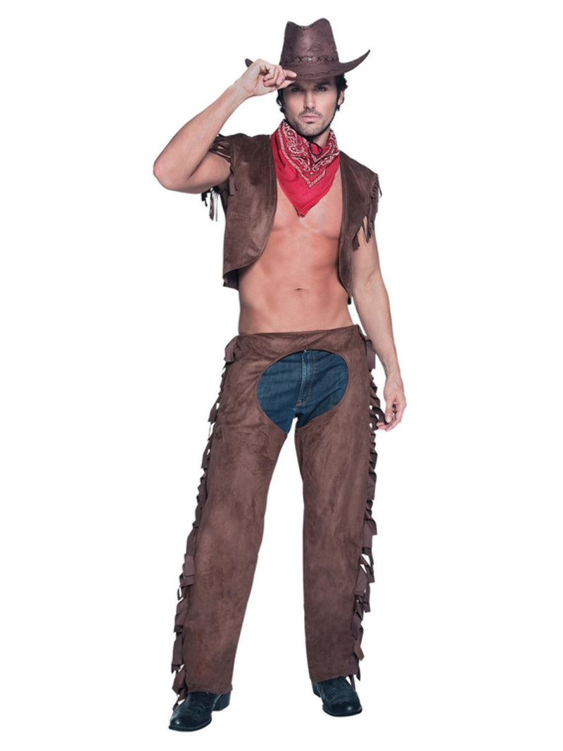 Fever Male Ride Em High Cowboy Costume, Brown - 1