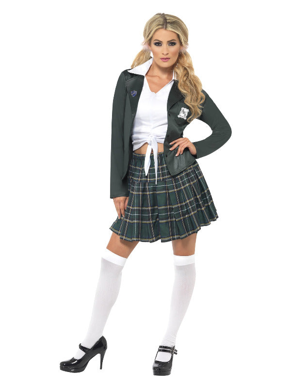 Preppy Schoolgirl Costume, Grey - 2