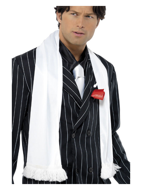 20s Scarf with Tassels, White - 2