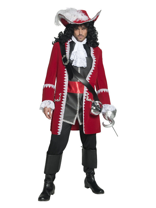 Deluxe Authentic Pirate Captain Costume, Red - 2