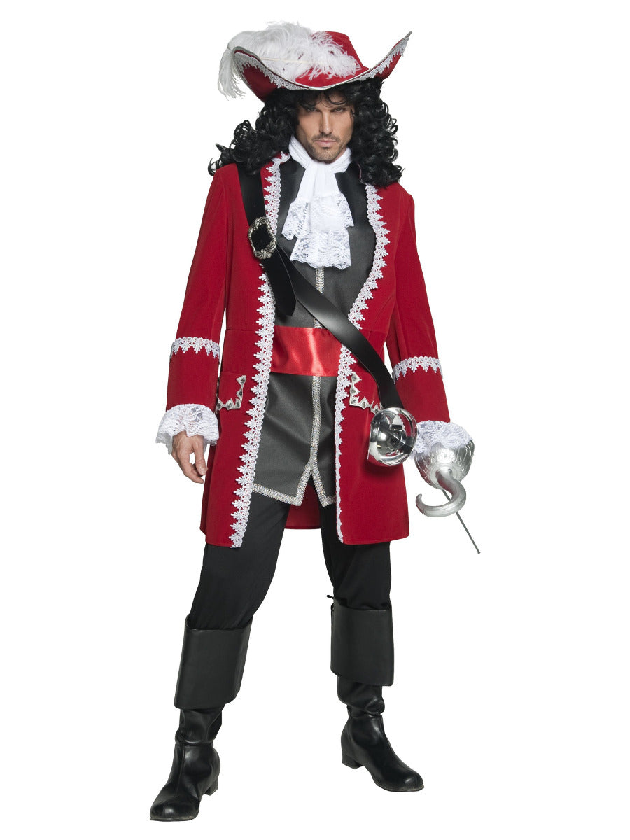 Deluxe Authentic Pirate Captain Costume, Red - 1