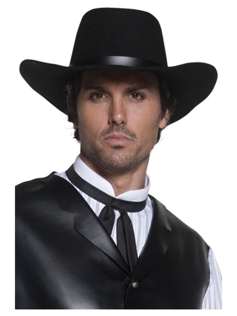 Authentic Western Gunslinger Hat, Black - 1