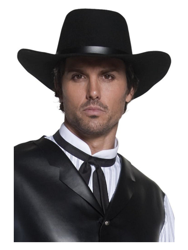 Authentic Western Gunslinger Hat, Black - 2