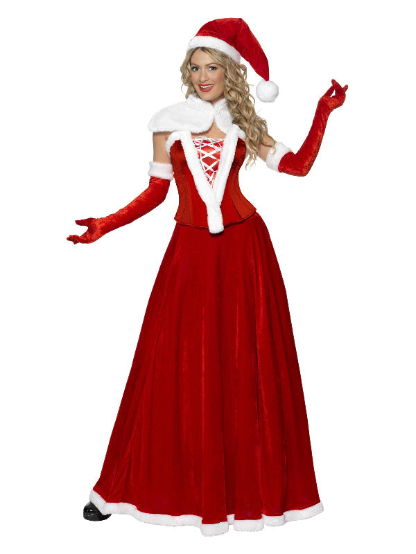 Luxury Miss Santa Costume, Red - 2