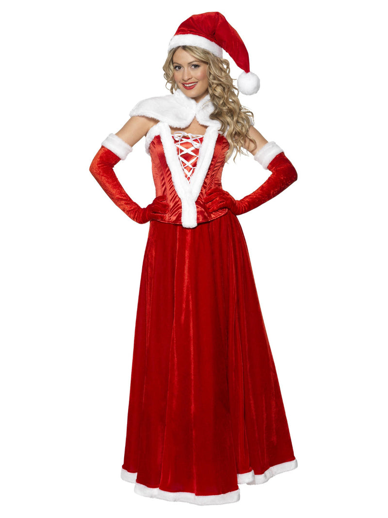 Luxury Miss Santa Costume, Red - 5