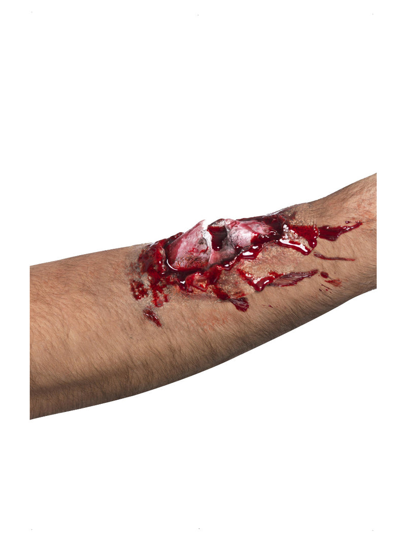 Smiffys Make-Up FX, Broken Bone Latex Scar, Red - 1