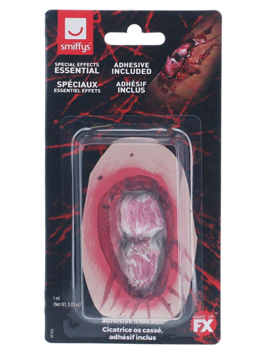 Smiffys Make-Up FX, Broken Bone Latex Scar, Red - 3