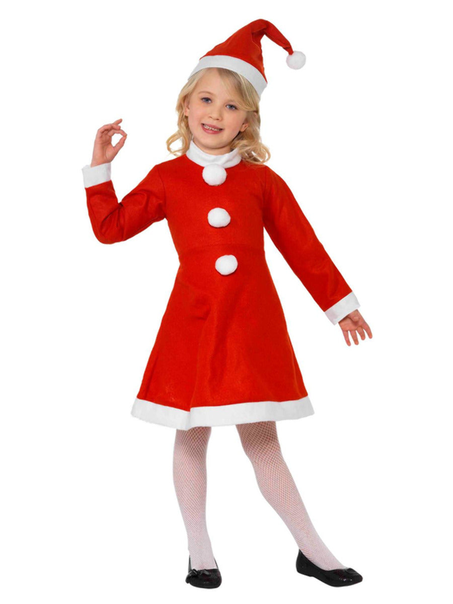 Santa Girl Costume, Red - 5