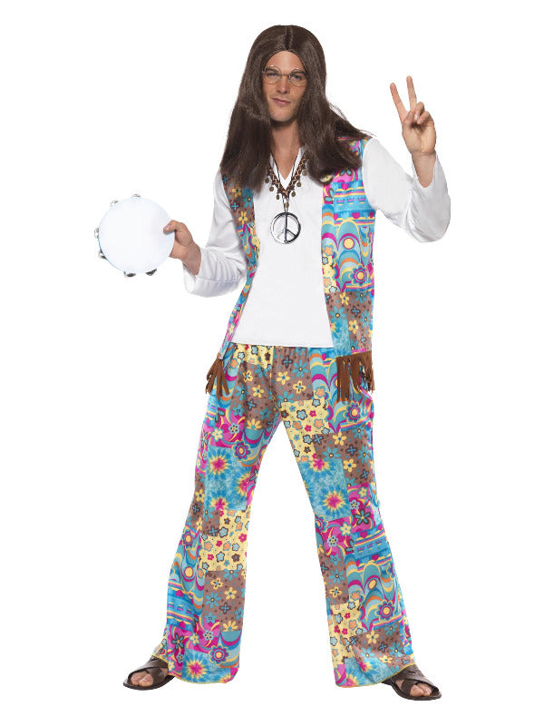 Groovy Hippie Costume, Multi-Coloured - 2