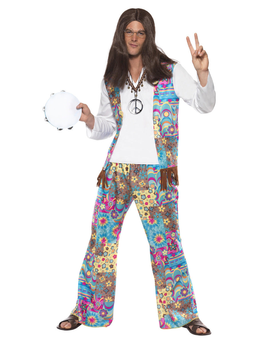 Groovy Hippie Costume, Multi-Coloured - 1