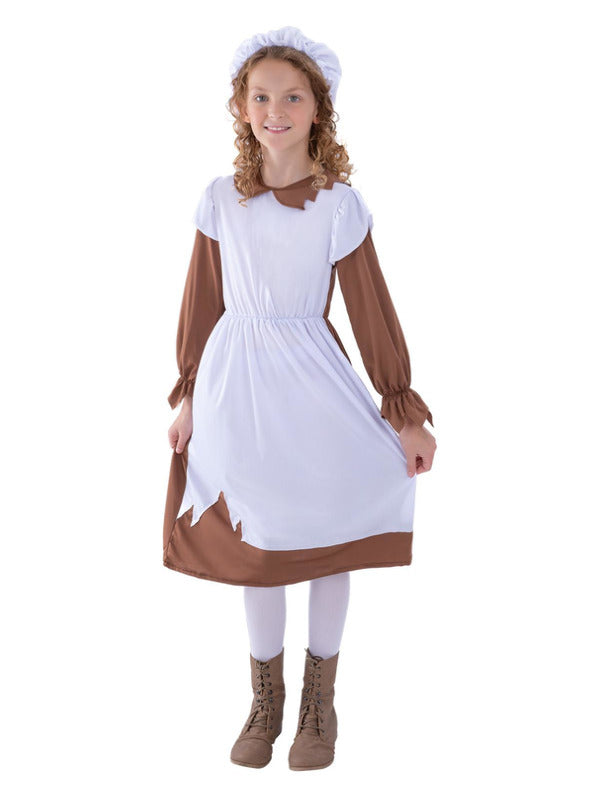 Poor Victorian Costume, Brown & White - 2
