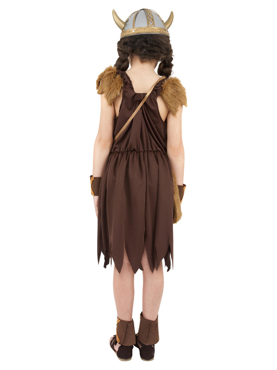 Viking Girl Costume, Brown - 3