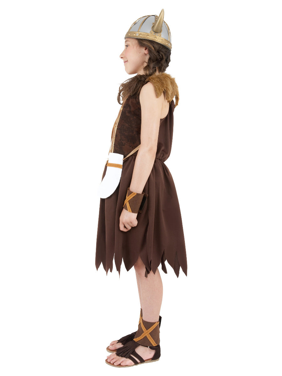 Viking Girl Costume, Brown - 4