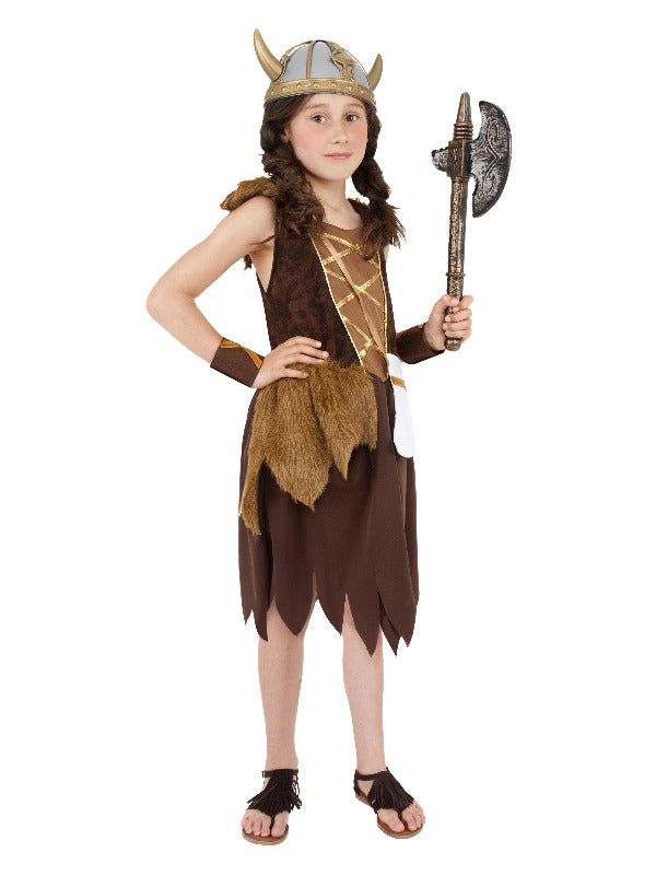 Viking Girl Costume, Brown - 2