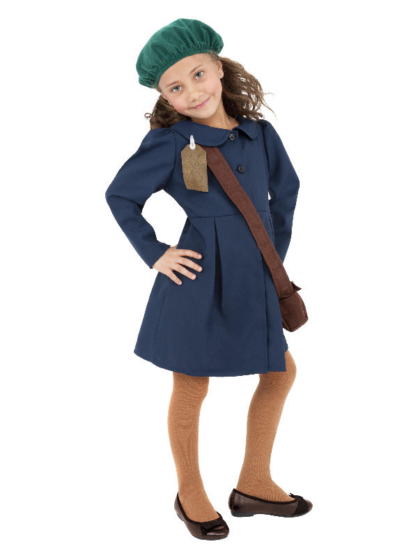 World War II Evacuee Girl Costume, Blue - 2