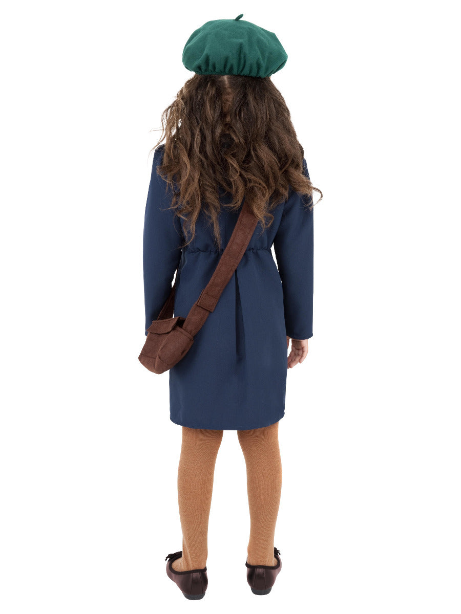 World War II Evacuee Girl Costume, Blue - 3