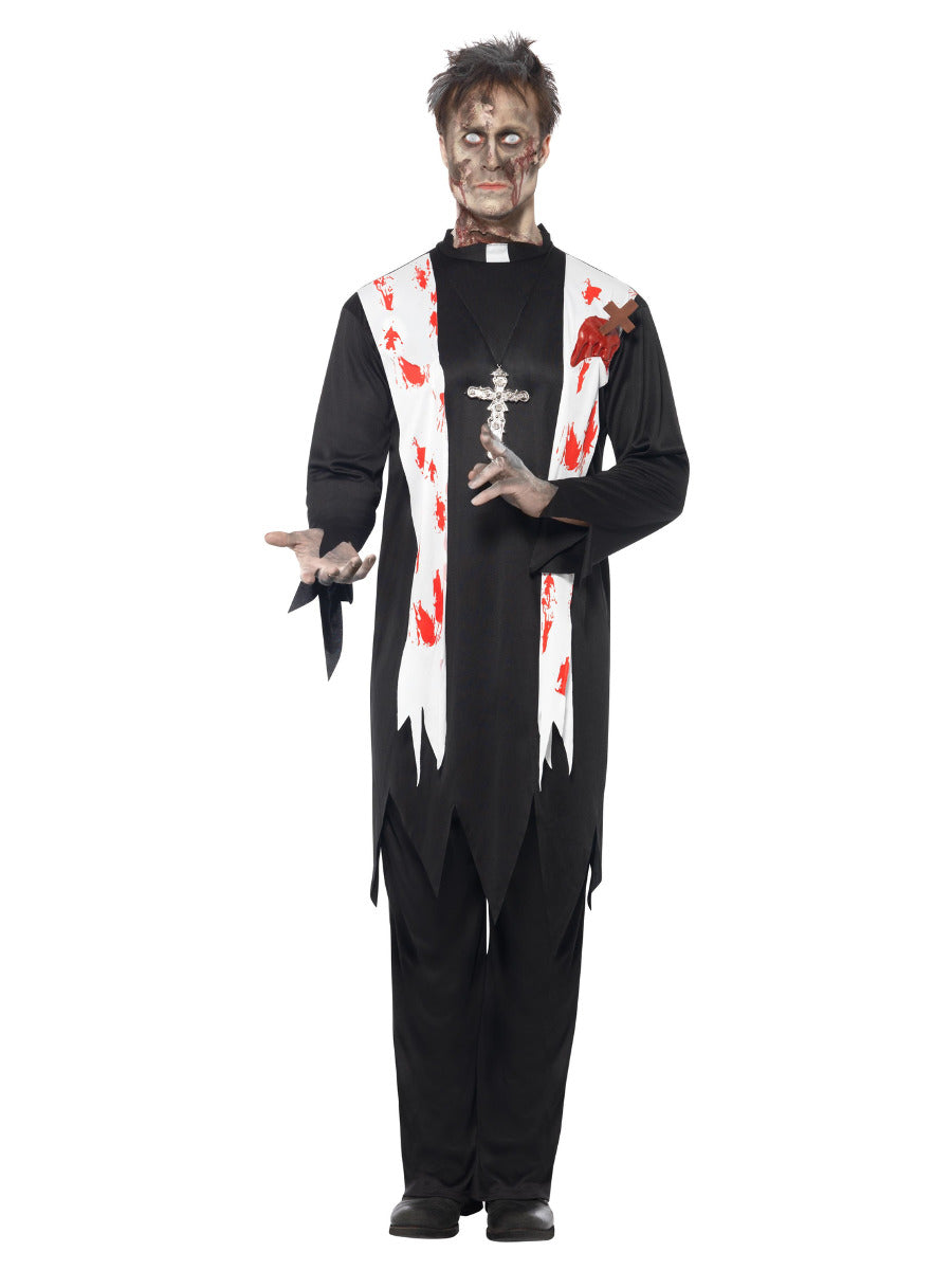 Zombie Priest Costume, Black - 5