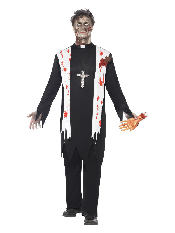 Zombie Priest Costume, Black - 2
