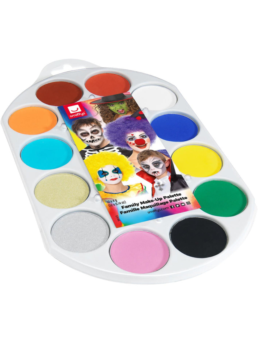 Smiffys Make-Up FX, 12 Colour Palette, Aqua, Multi - 3