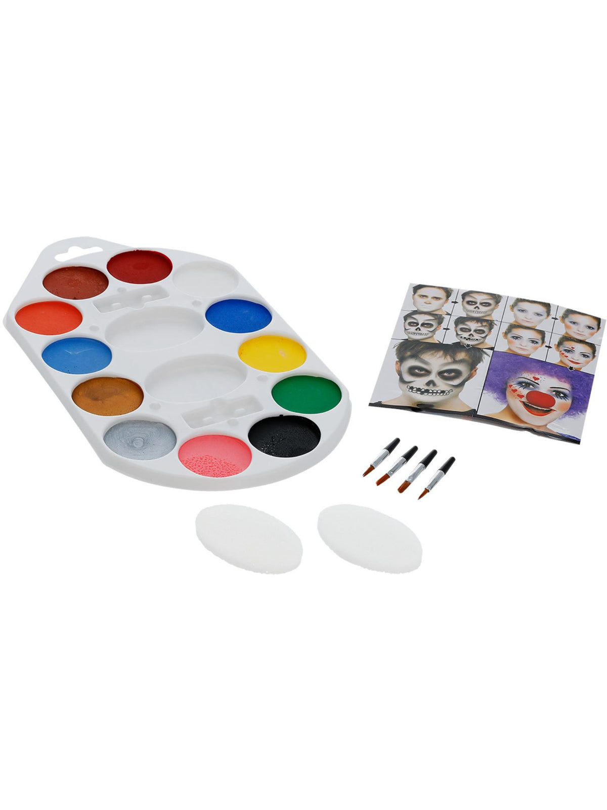 Smiffys Make-Up FX, 12 Colour Palette, Aqua, Multi 1