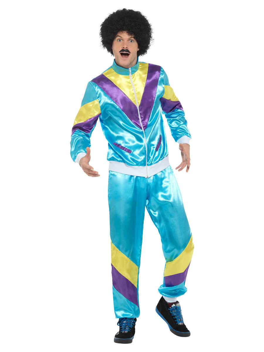 80s Height of Fashion Shell Suit Costume, Blue - 1