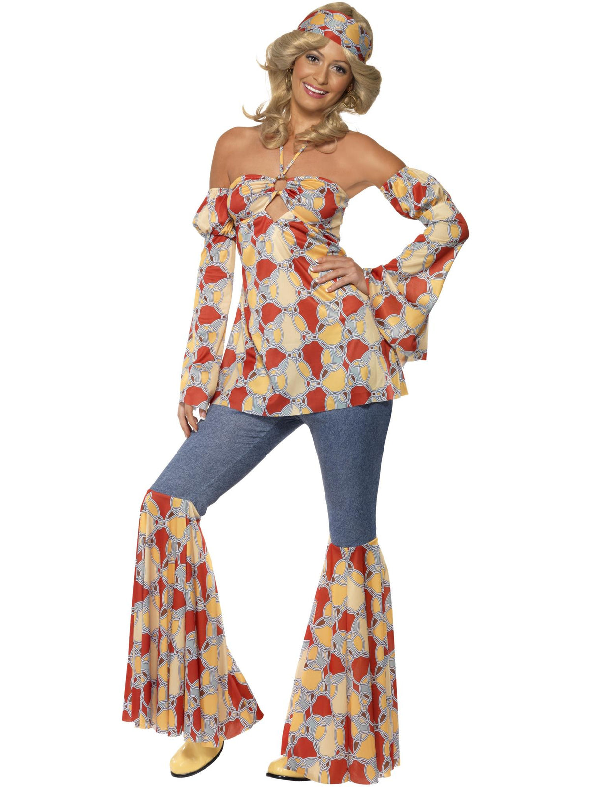 Vintage Hippy 70s Costume, Multi-Coloured 1