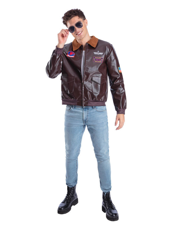 Top Gun Bomber Jacket, Brown - 2
