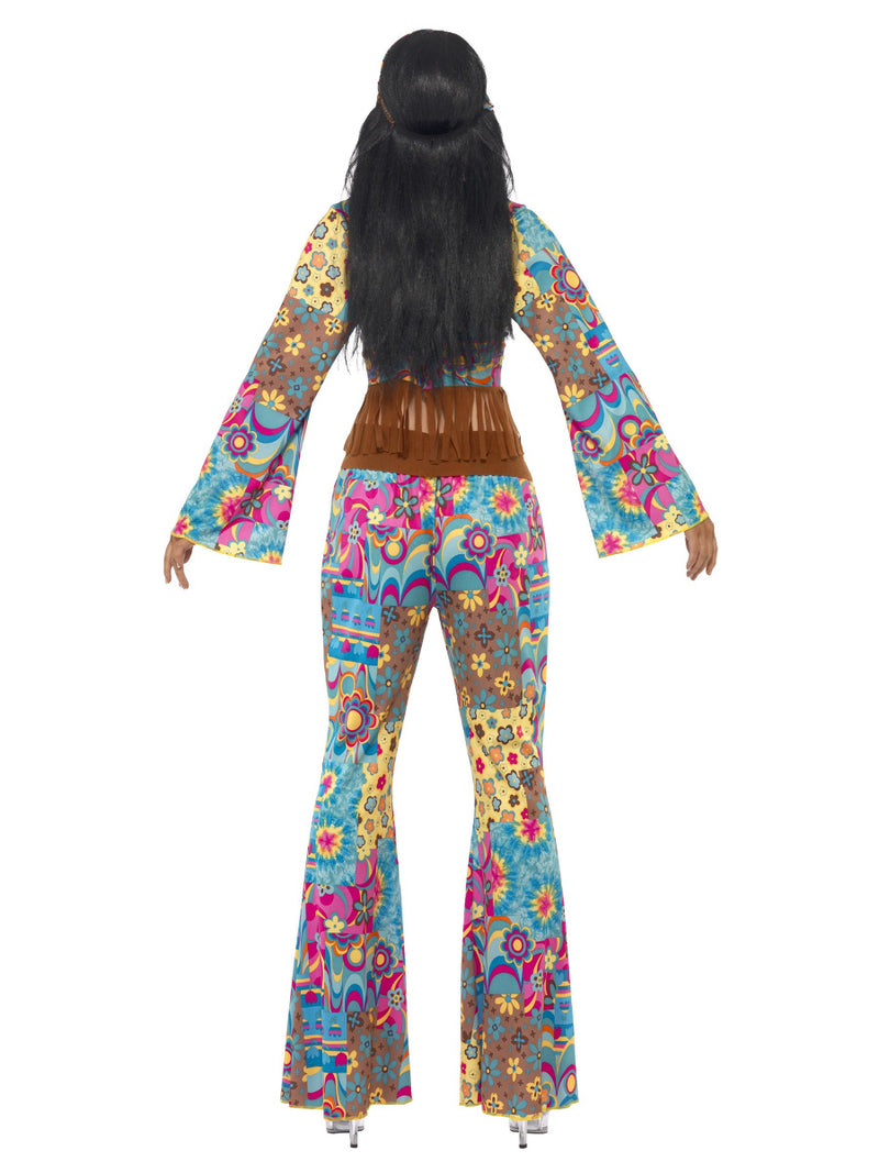 Hippy Flower Power Costume, Multi-Coloured - 3