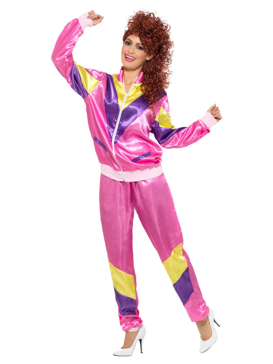 80s Height of Fashion Shell Suit Costume, Pink - 1