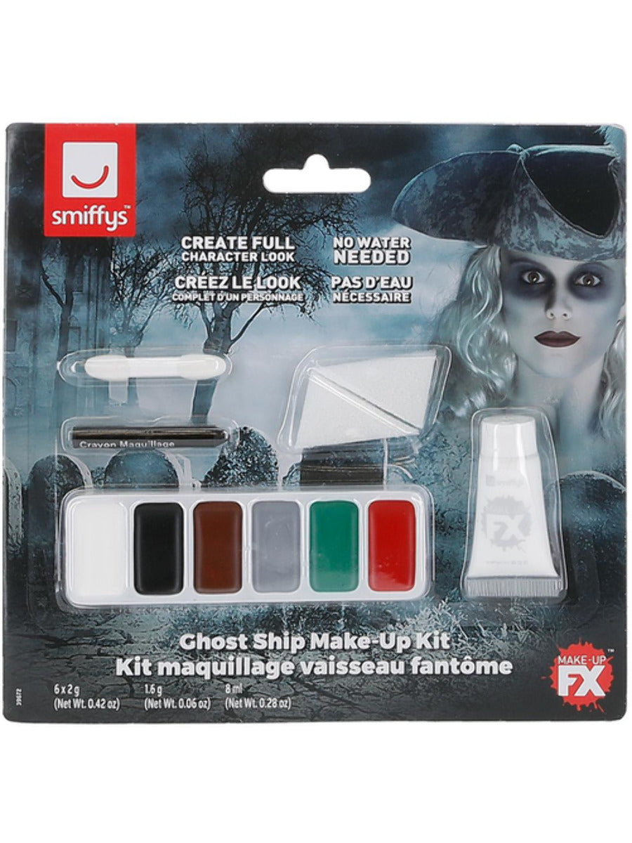 Smiffys Make-Up FX, Ghost Ship Kit, Grease, Black  - 3