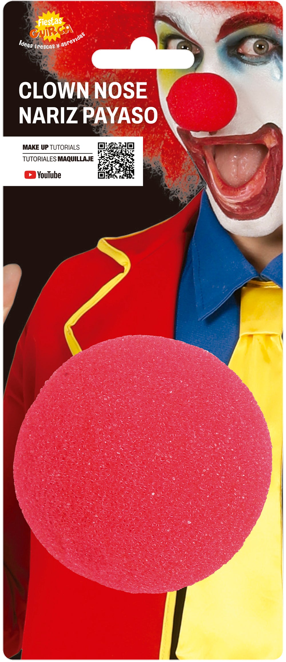 RED FOAM RUBBER CLOWN NOSE, 5 CM