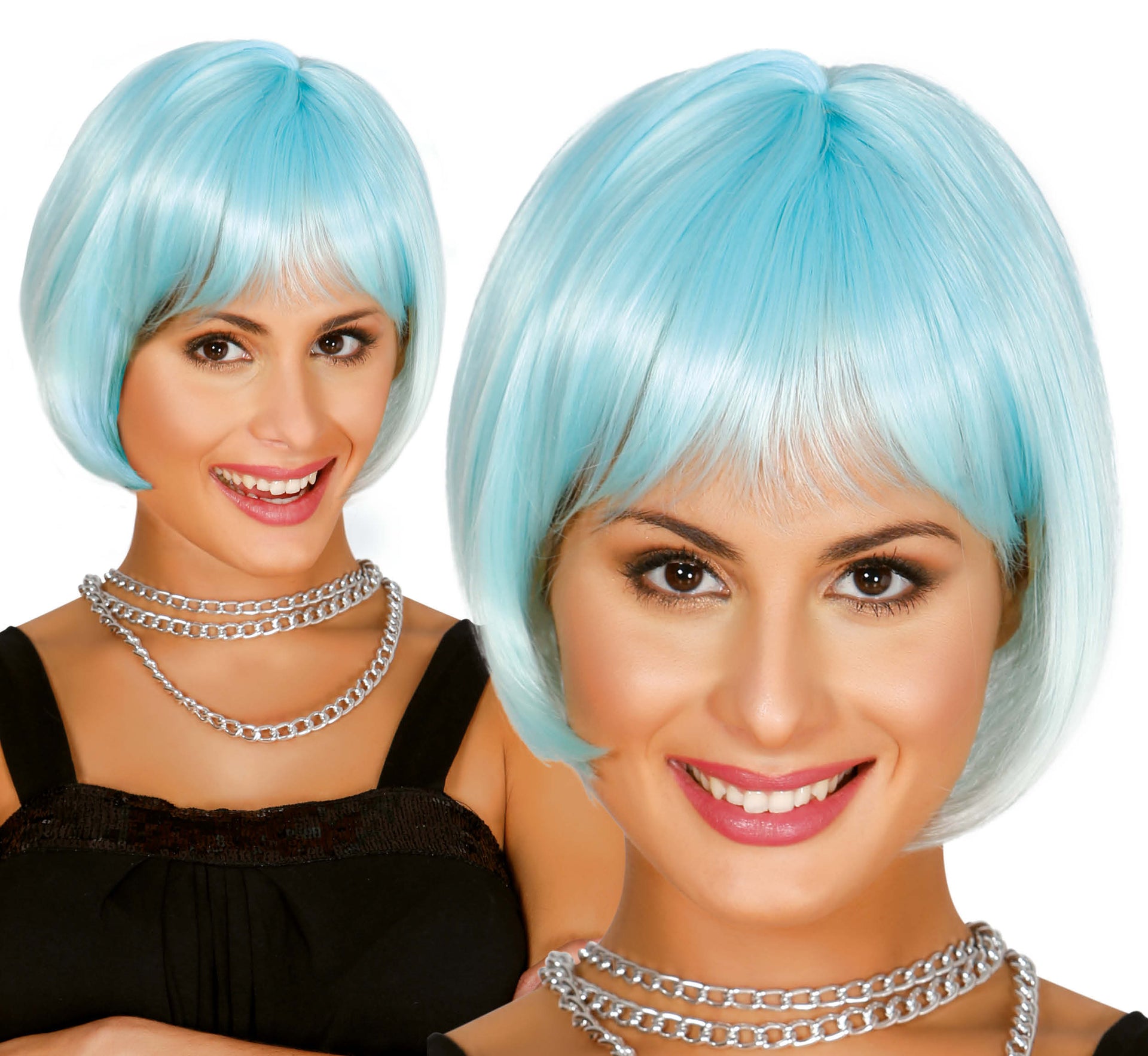 TURQUOISE BOB WIG (BOX CONTAINER) HQ