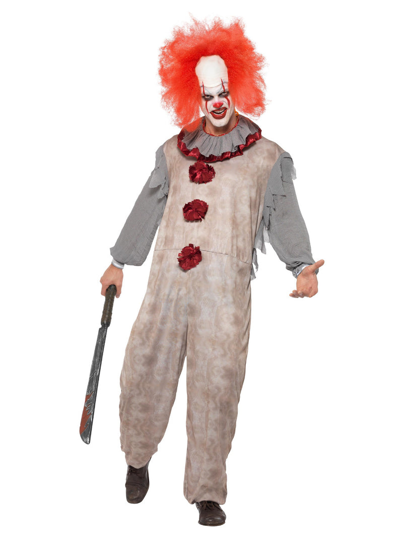 Vintage Clown Costume, Grey & Red - 1