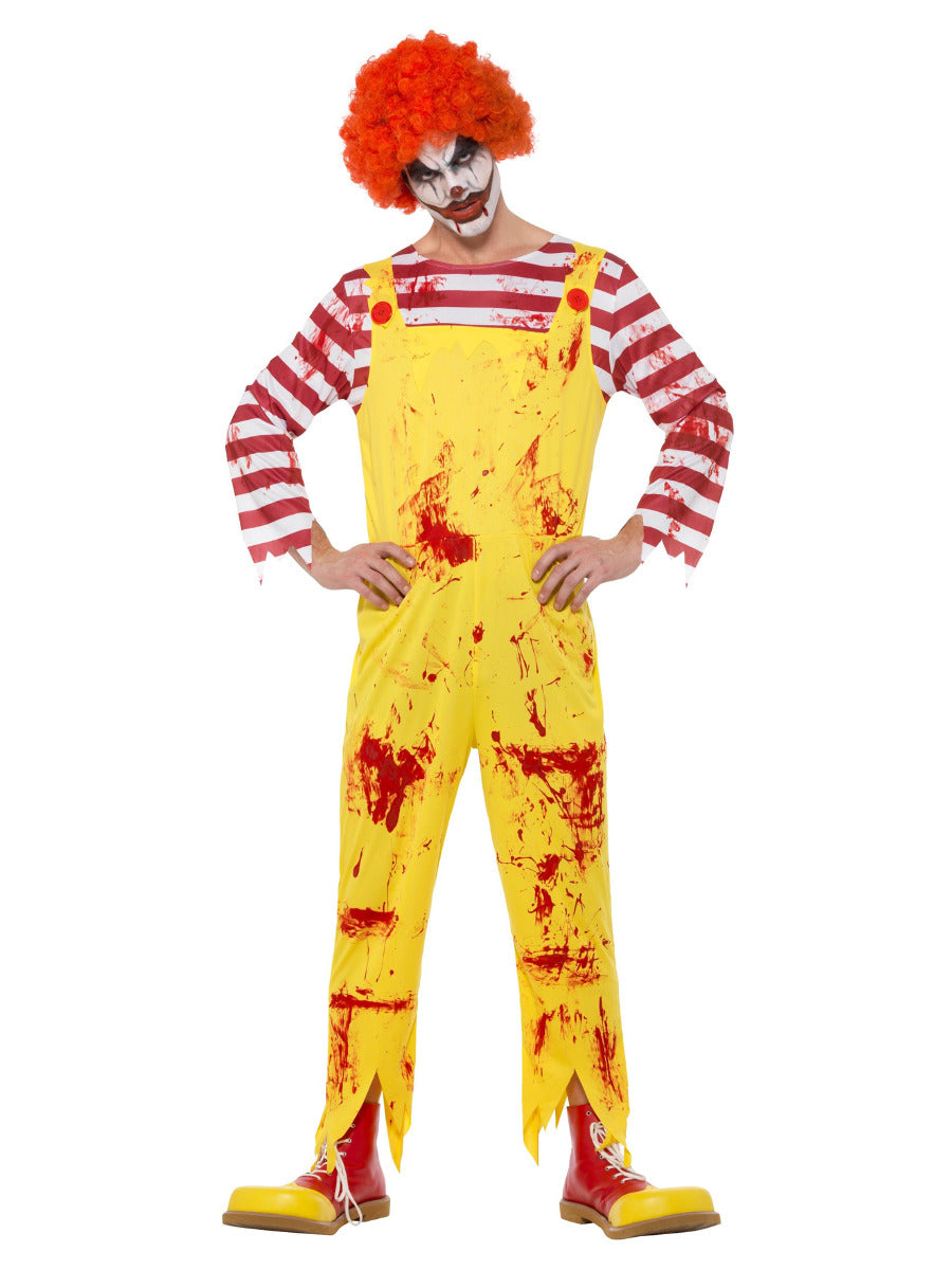 Kreepy Killer Clown Costume, Yellow & Red - 1