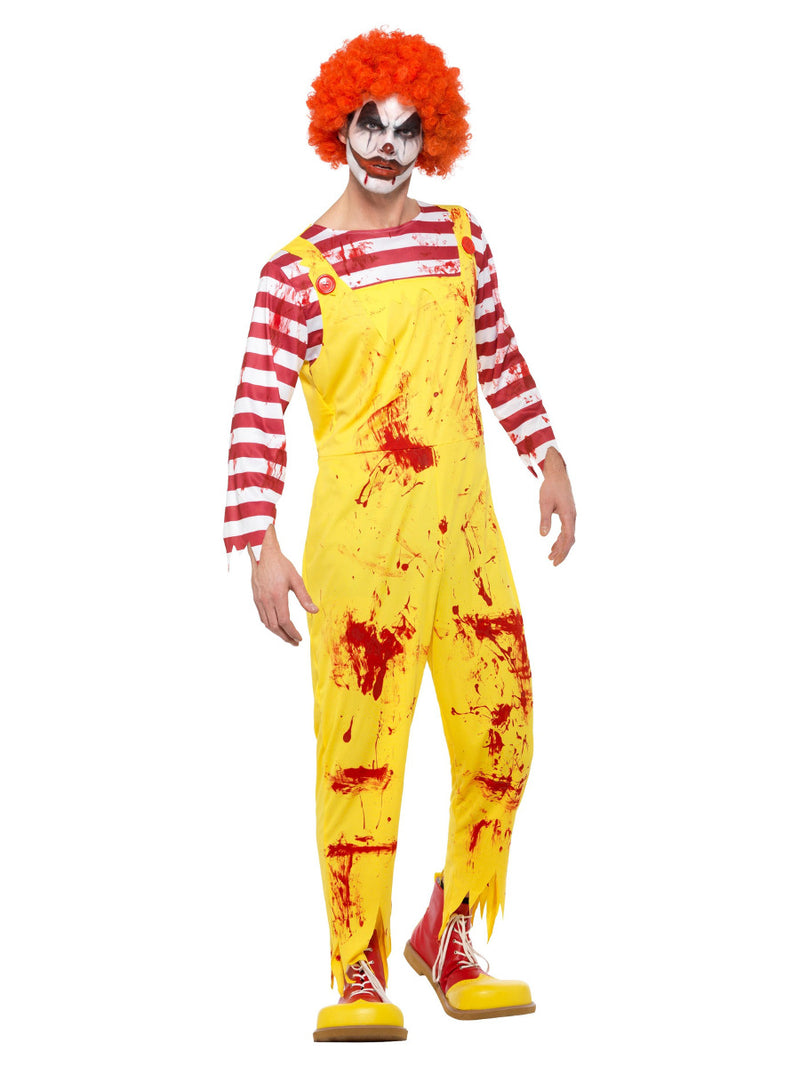 Kreepy Killer Clown Costume, Yellow & Red - 5
