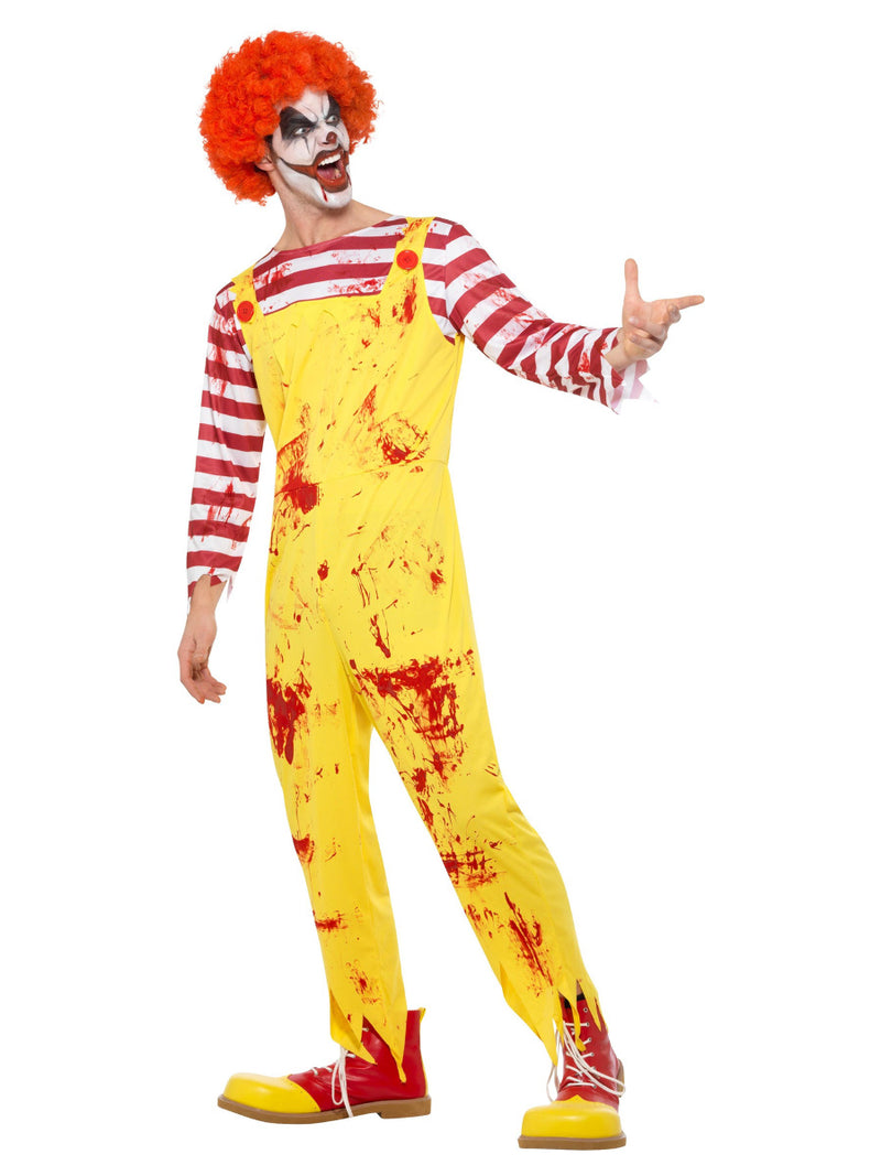 Kreepy Killer Clown Costume, Yellow & Red - 4