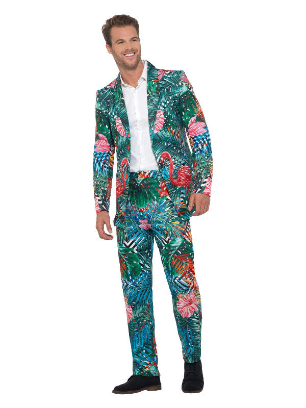 Hawaiian Tropical Flamingo Suit, Multi-Coloured - 2