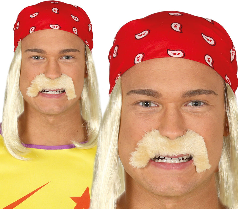 RED KERCHIEF WITH WIG AND MOUSTACHE IN B