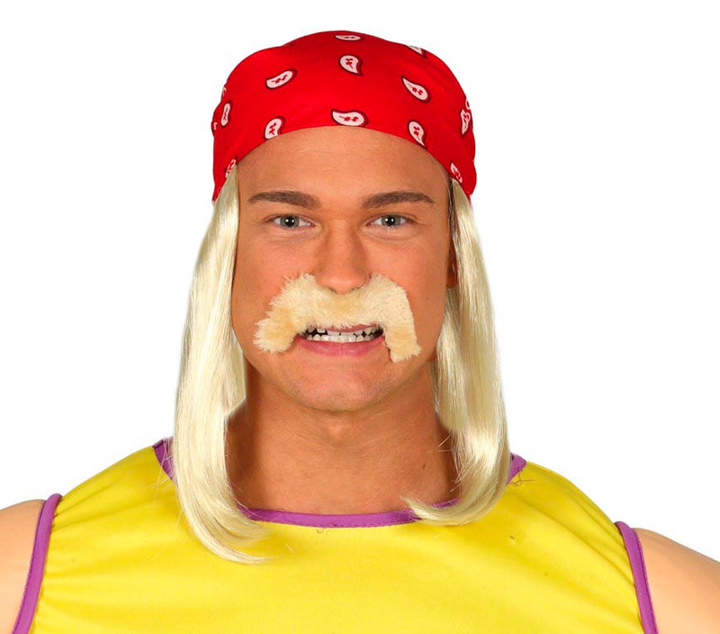 RED KERCHIEF WITH WIG AND MOUSTACHE IN B