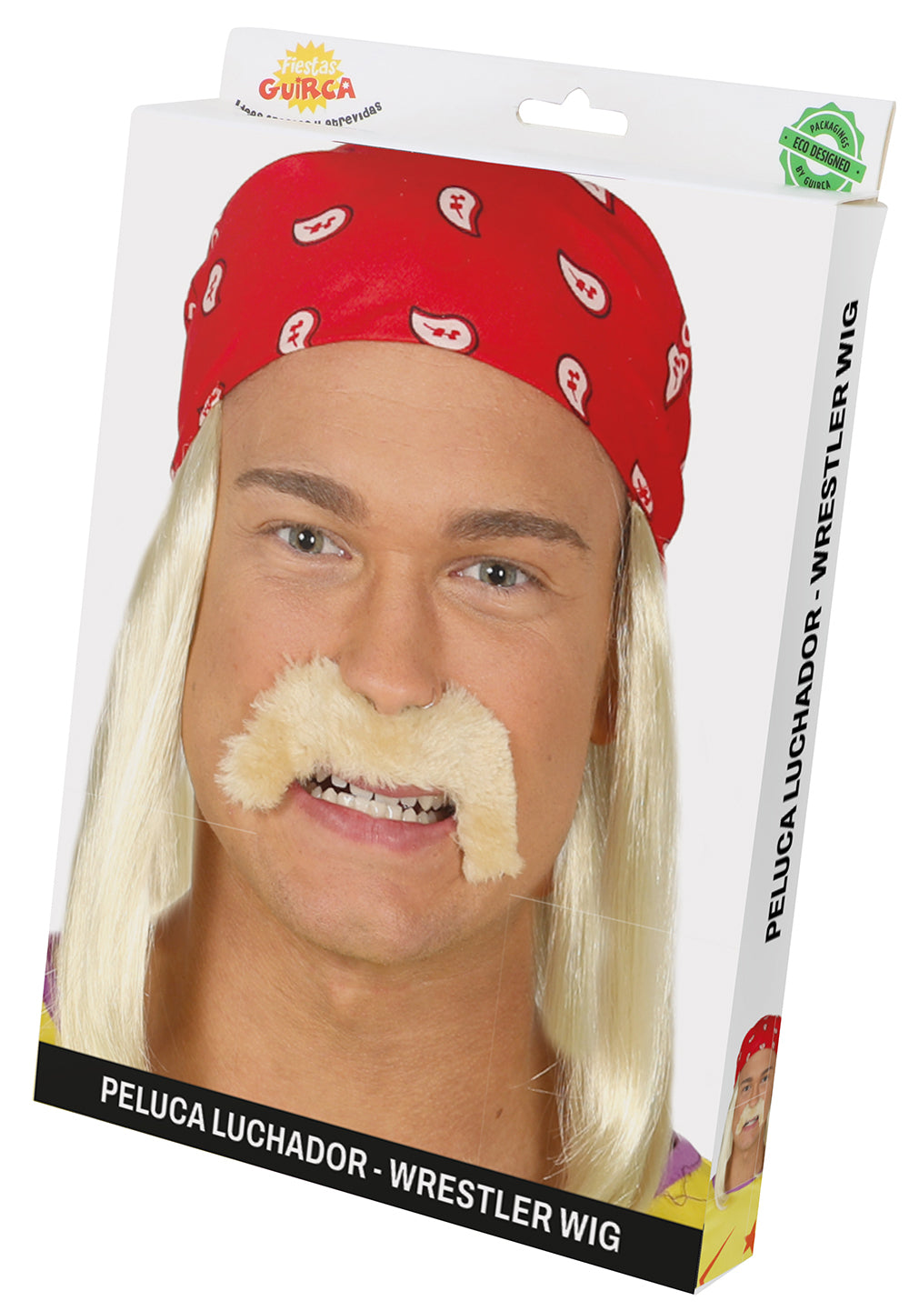 RED KERCHIEF WITH WIG AND MOUSTACHE IN B
