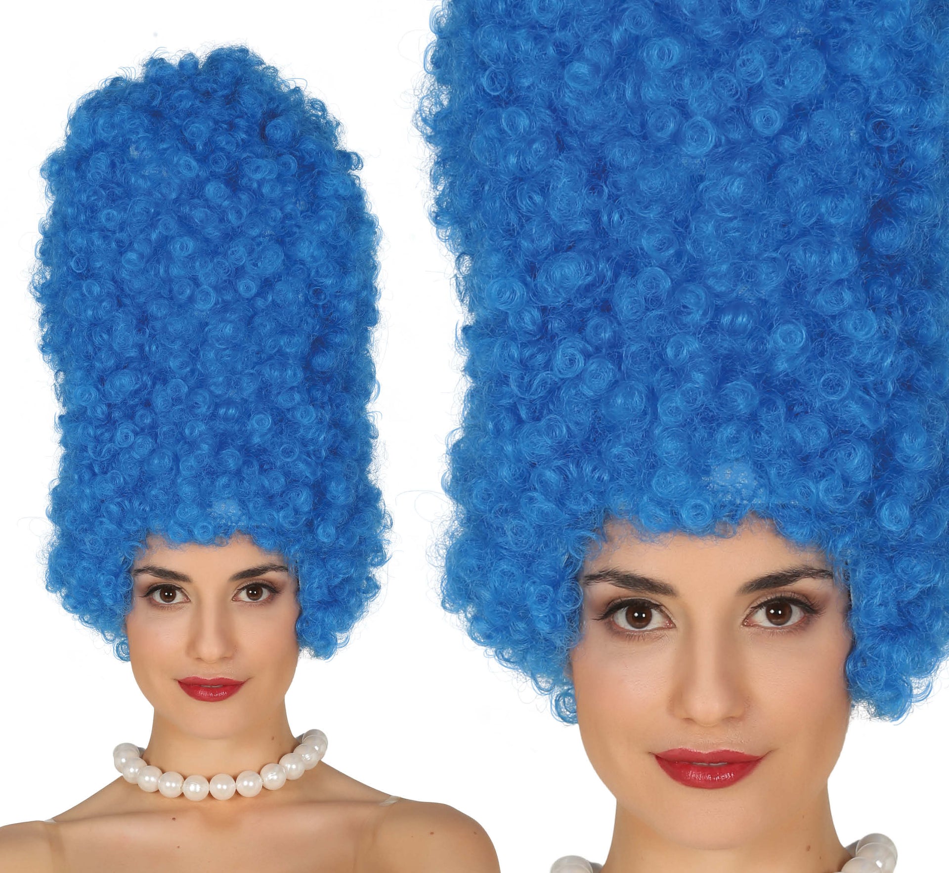 BLUE CURLY WIG 40 CM IN BOX