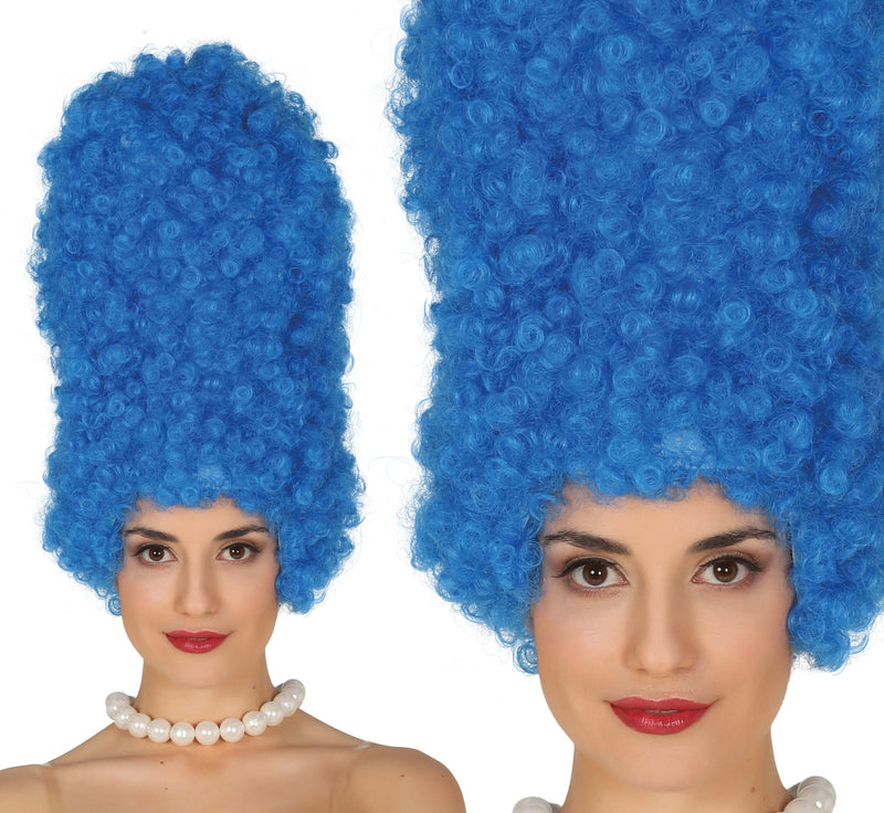 BLUE CURLY WIG 40 CM IN BOX