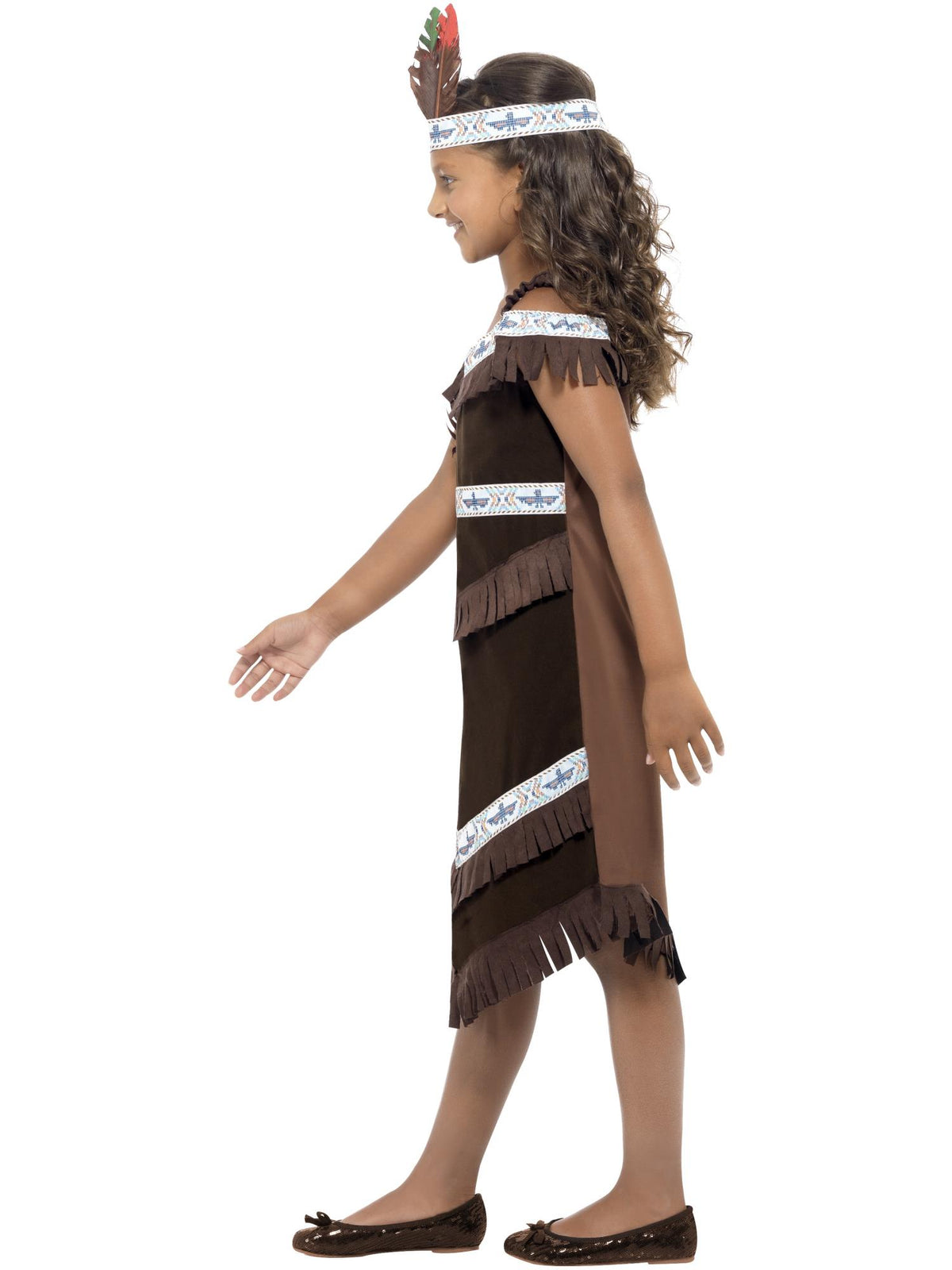 Native American Inspired Girl Costume, Brown 3