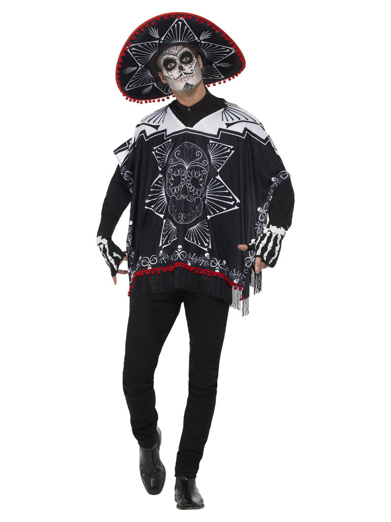 Day of the Dead Bandit Costume, Black & White - 1