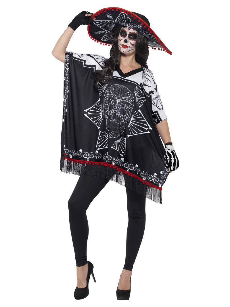 Day of the Dead Bandit Costume, Black & White - 5