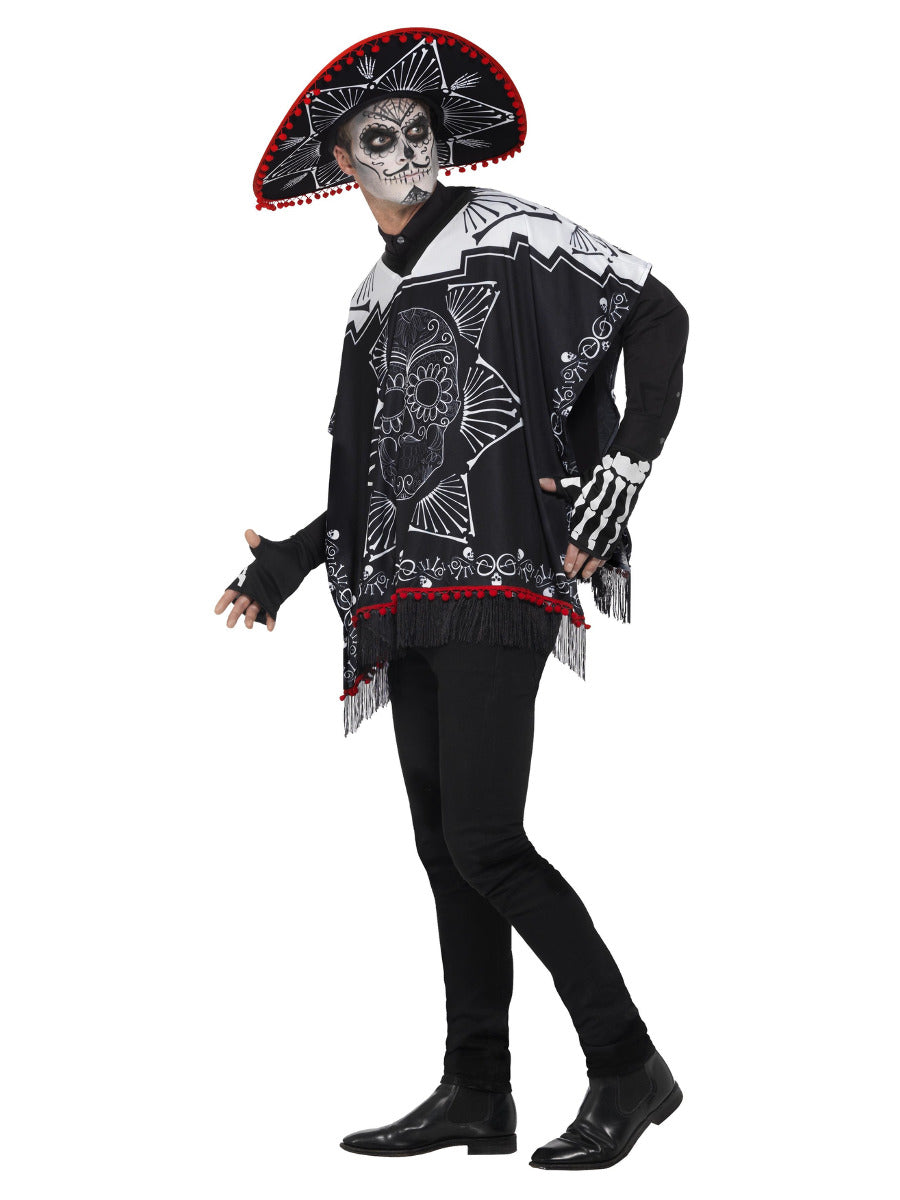 Day of the Dead Bandit Costume, Black & White - 4