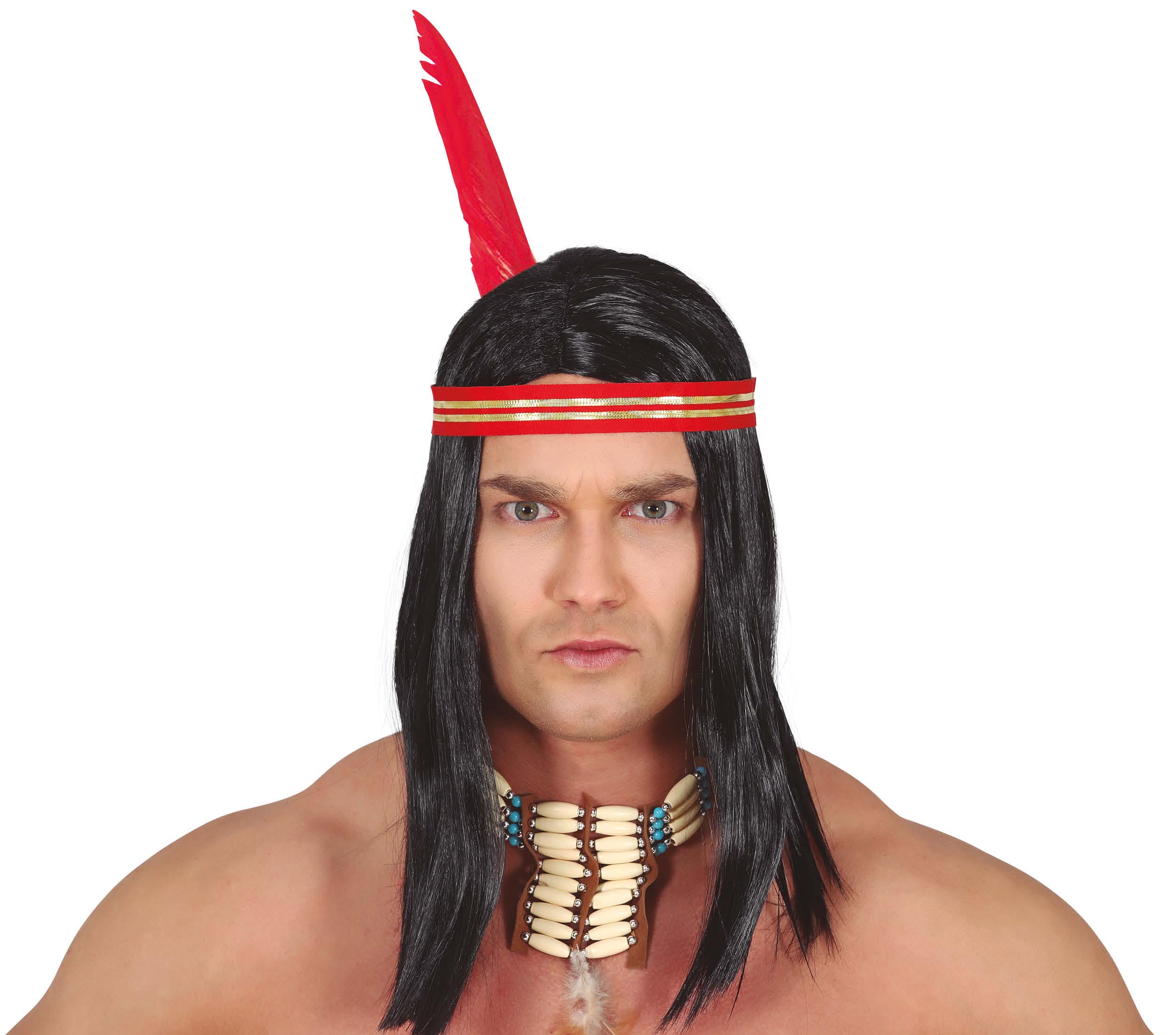 INDIAN WIG WITH FEATHER (BOX CONTAINER)